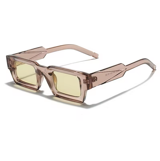 Lunette Fresh – Lunettes de soleil rectangle au design moderne. Verres fumés teintés avec protection UV, alliant élégance et confort pour un style affirmé.